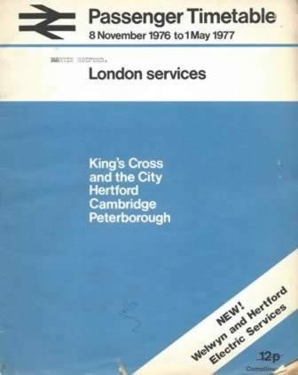 Passenger Timetables 8 November 1976 To 1 May 1977 London Services