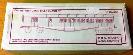 P&D Marsh: N Gauge: GWR B Set Coach Kit