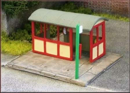 Knightwing: OO/HO Gauge: Urban Bus Shelter, Concrete Construciton (Curved Roof)