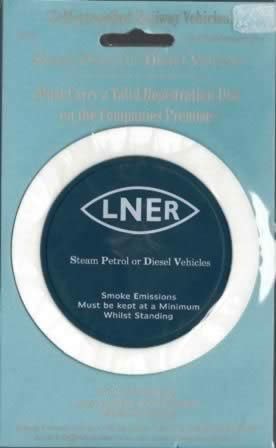 Railway Ceramics: Disc Holder: LNER (Fisheye) Blue Tax Disc Holder
