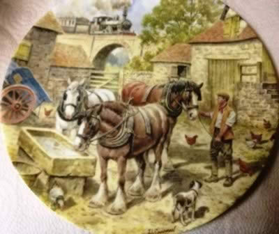 Past the Farmyard. Limited edition Ceramic Plate by John Chapman Bradex 26-W90-45.7