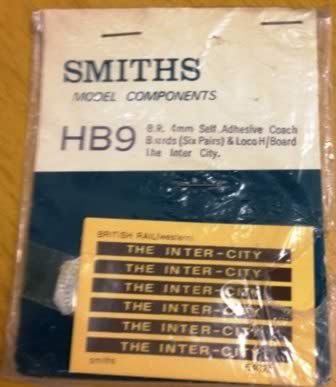 Smiths Model Components: OO Gauge: Self Adhesive Coach Boards & Loco H/board The Inner City