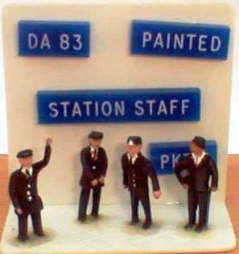 Springside: OO Gauge: Station staff (ticket collector, guard, station master, painted