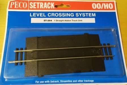 Peco: OO/HO Gauge: 1 Straight Add on Track Unit For Level Crossing