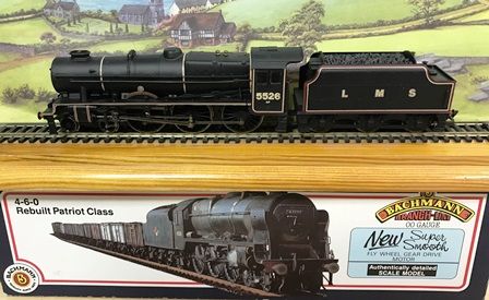 Bachmann: OO Gauge: 4-6-0 Rebuilt Patriot '5526' 'Morecambe & Heysham' LMS Lined Black Locomotive - Bachmann Ref: 31-202