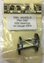 Alan Gibson: S4 Gauge: 3' 1.5'' 12mm DMU Plain Disc Carriage/Wagon Wheels