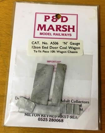 P&D Marsh: N Gauge: GWR 12 Ton End Door Coal Wagon Conversion Kit