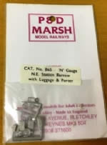 P&D Marsh: N Gauge: NE Station Barrow With Luggage And Porter