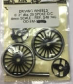 Alan Gibson: OO Gauge: 4mm 6'2'' 24.6mm 20 Spoke GWR Plain Locomotive Driving Wheels