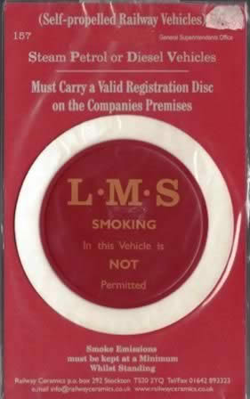 Railway Ceramics: Disc Holder: LMS Maroon Tax Disc Holder