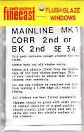 South Eastern Finecast: OO Gauge: Mainline Mk1 Corridor Or Brake 2nd Windows