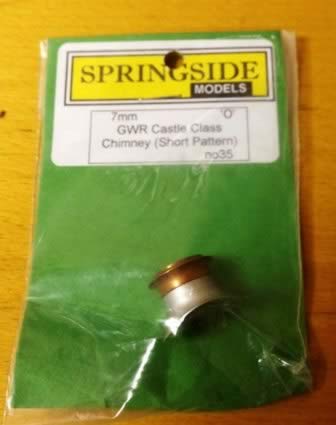 Springside: O Gauge: GWR Castle Class Chimney (5043 - 7000 Short Pattern)