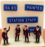 Springside: OO Gauge: Station staff (ticket collector, guard, station master, painted